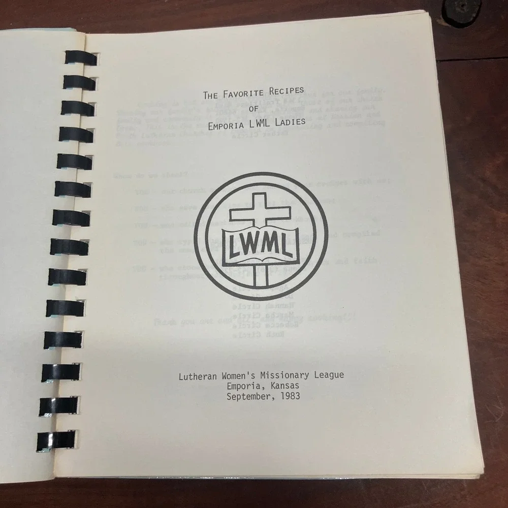 Favorite Recipes of Emporia Kansas LWML Ladies 1983 Lutheran Church Cookbook